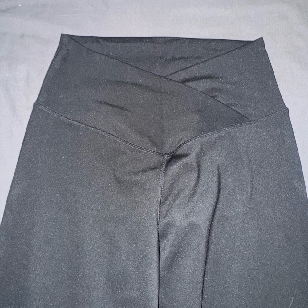 CRZY Yoga Cross Front Black High-Waisted Leggings Sexy Flattering